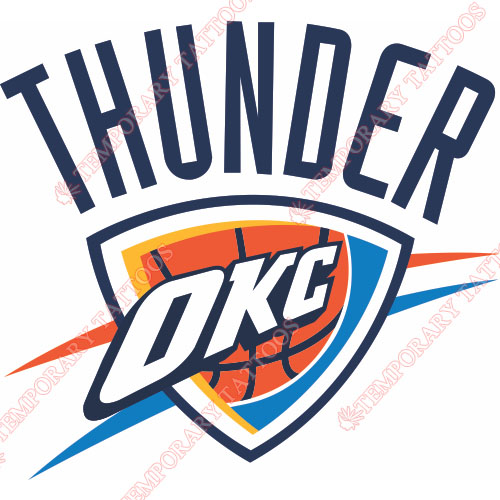 Oklahoma City Thunder Customize Temporary Tattoos Stickers NO.1127
